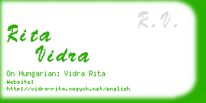 rita vidra business card